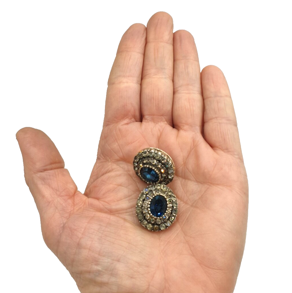 925 Argento Sterling Orecchini Con Zirconi Incastonati/Orecchini / Vero