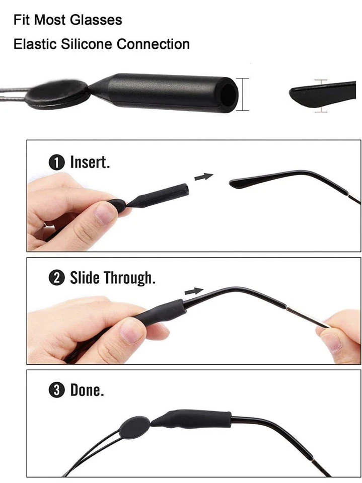 Adjustable Glasses Straps - 4 Pack Universal Strap Chain, Eyeglass Retainer - Image 4 of 4