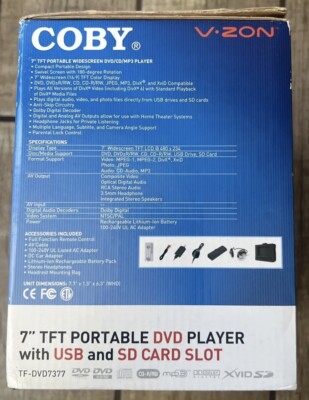 Coby TF-DVD7377 Portable DVD Player (7