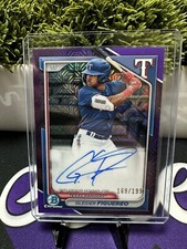 2024 Bowman Chrome Gleider Figuereo Purple Mojo Refractor  BMA-GF /199 Rangers