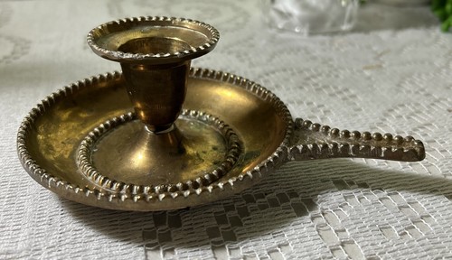 Solid Brass Candle Stick Holder Vintage The Potpourri, Pinehurst,NC USA Designed - Picture 2 of 10