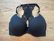 Victoria's Secret Black Lace 32DDD Body By Victoria Perfect Shape Front Cl Bra