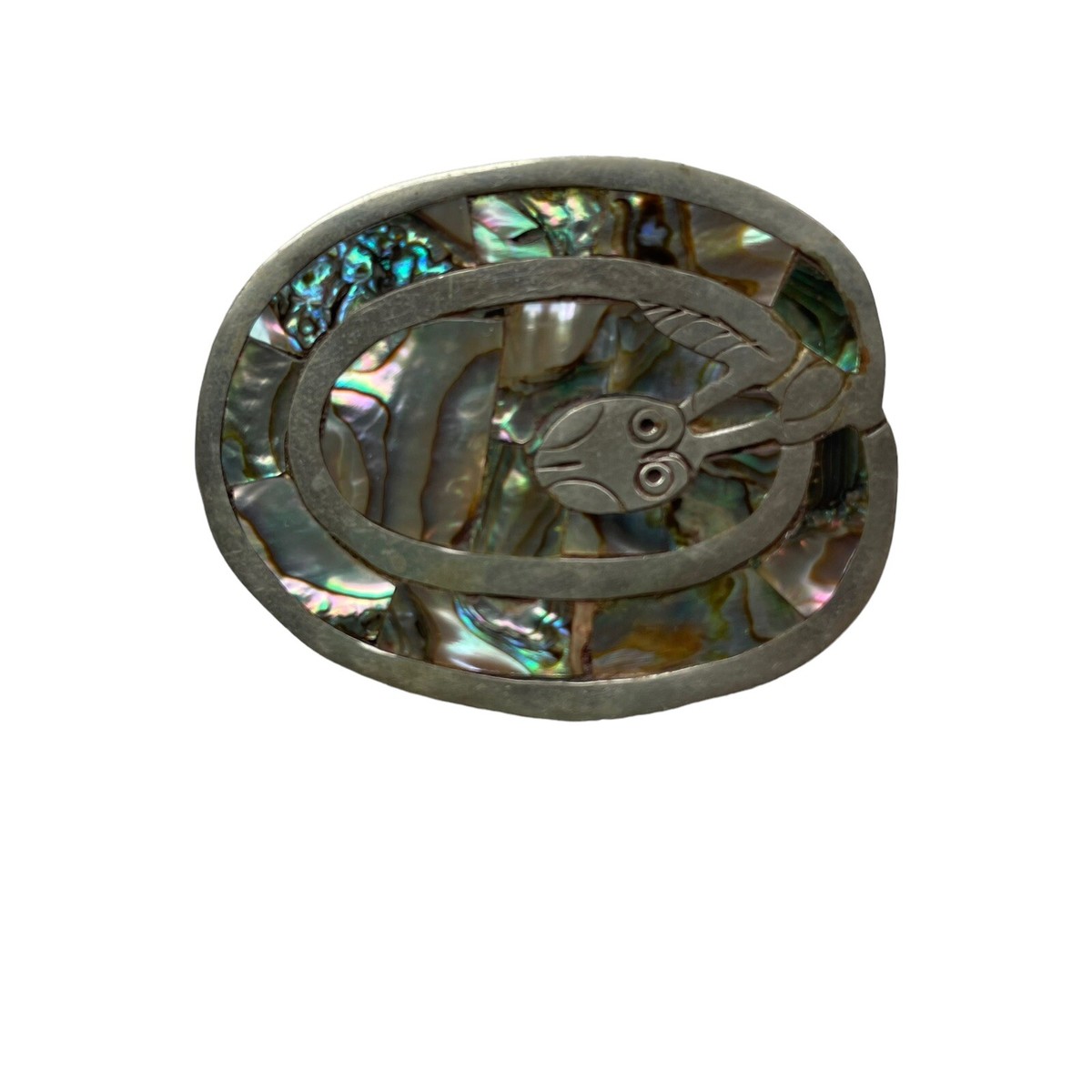 Abalone Shell Belt Buckle NWOT original box Abalone Cameo Belt Buckle main image 2