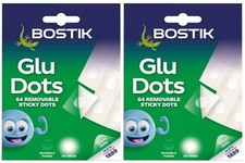Bostik Glu Dots Pack of 64 Removable Sticky Adhesive Dots - No Mess, Easy to Use