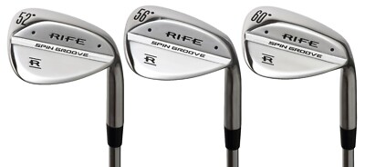 Rife Spin Groove +1'' Over Men's Std RH Golf Wedge Set: 52° AW, 56