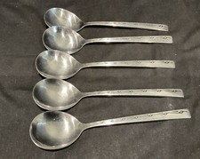 5 Viners Executive Suite Soup Spoon Cutlery Vintage 7” Stainless Steel Retro MCM