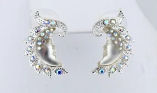 KIRKS FOLLY Goddess Seaview Moon Shadow Icey Stud Earrings   silvertone  9