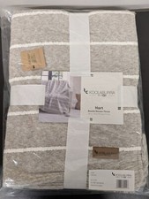 UGG Koolaburra Throw Blanket Silver White Striped Gray Tassels 50  x 70  New