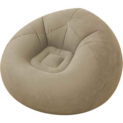 BAKAJI Divano Gonfiabile Lounge Doppia Texture – PVC Resistente E Velluto Morbido, Per Interni/Esterni, 155x97x65 Cm, Blu