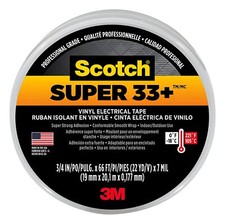 Scotch Super 33 Vinyl Electrical Tape, .75-Inch x 66-Foot, Pack of 3