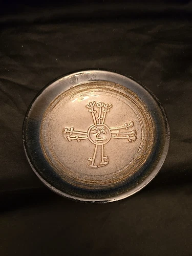 Glit Lava Pottery Trinket Dish Plate  Iceland Icelandic Art Pottery 5.5"