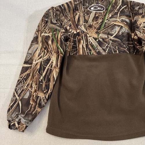 Drake Magnattach Youth Camo & Brown Fleece Half-Zip Pullover Fleece Hoodie 8 - Picture 15 of 18