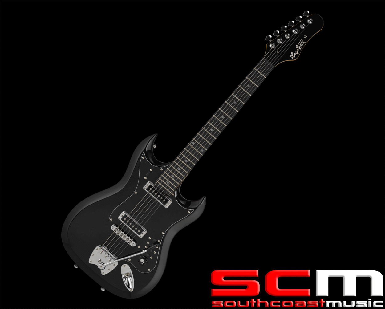 Hagstrom HSHIIBLK HII Retro BLACK Roller Bridge Electric Guitar