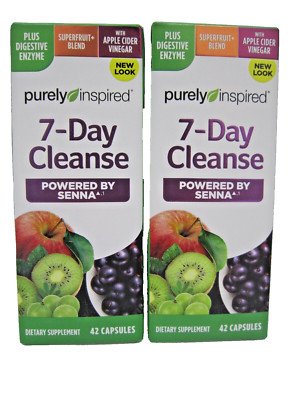 Purely Inspired 7-DAY CLEANSE Detox senna Enzymes ACV 42 capsules Exp:2026 {2}