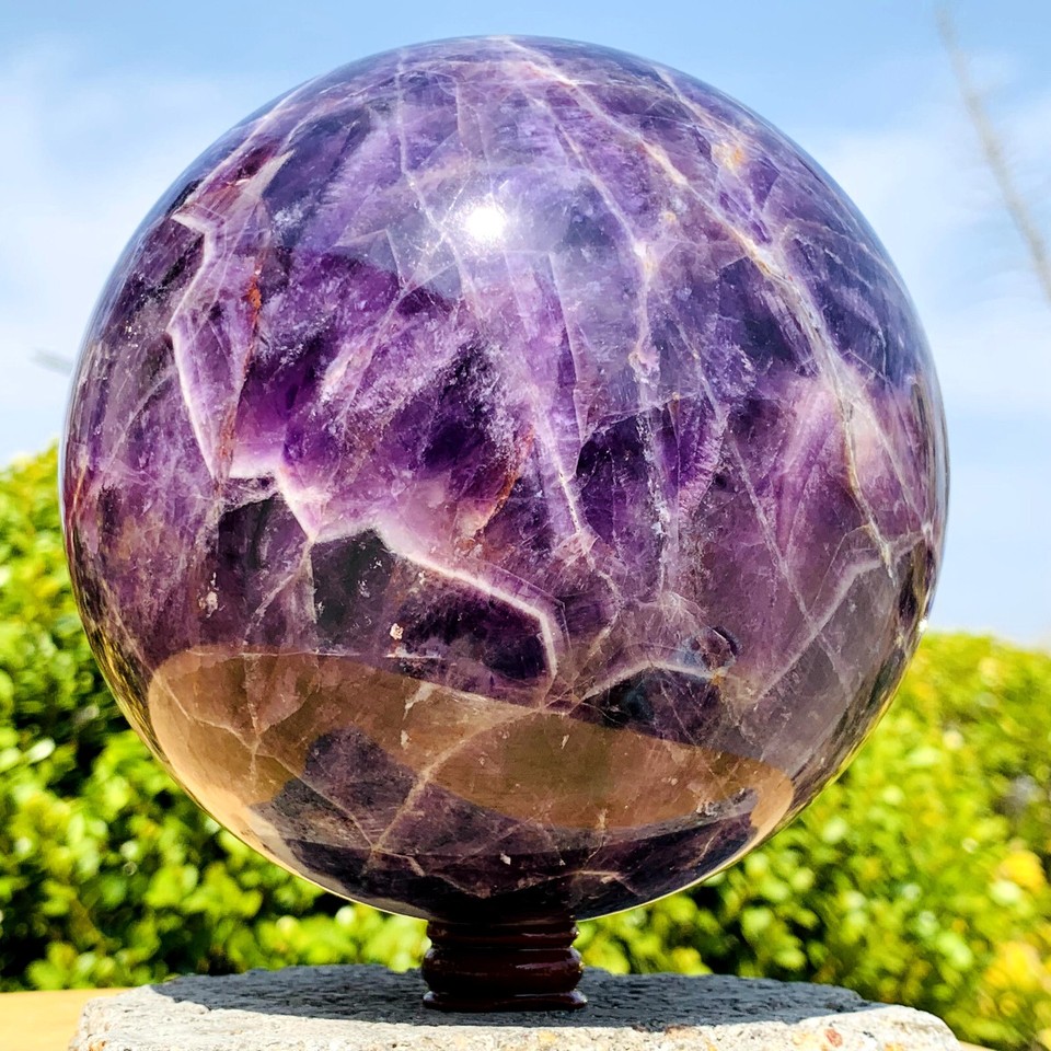 7.58LB Natural Dream Amethyst Quartz Crystal Sphere Ball Healing eBay