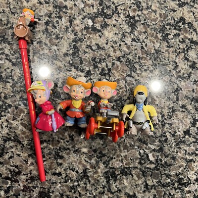 American Tail Fievel PVC Figures 1991 Applause Tyco and Pencil Topper