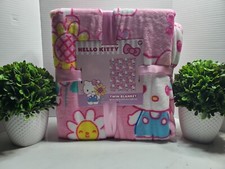 Hello Kitty Flower Pink Spring Twin Throw Blanket 60X90       NEW 