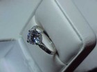 Vintage DQ QVC Sterling Solitaire 4.00ct Crystal Ring Ornate Band Sz 10 3.9Grams — photo 7