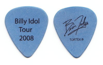 Billy Idol Brian Tichy Signatur Blauer Gitarrenplektrum - 2008 Tour