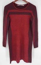 Athleta Boreal Maroon Red Long Sleeve Fitted Dress Women's S 721679