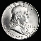 GEM BU UNCIRCULATED UNC MS 1950-D SILVER FRANKLIN HALF DOLLAR BRILLIANT LUSTER
