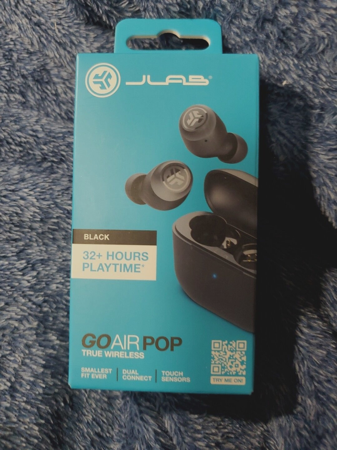 NEW JLab GO AIR POP True Wireless black Earbuds Smallest fit ever 32+ hours play