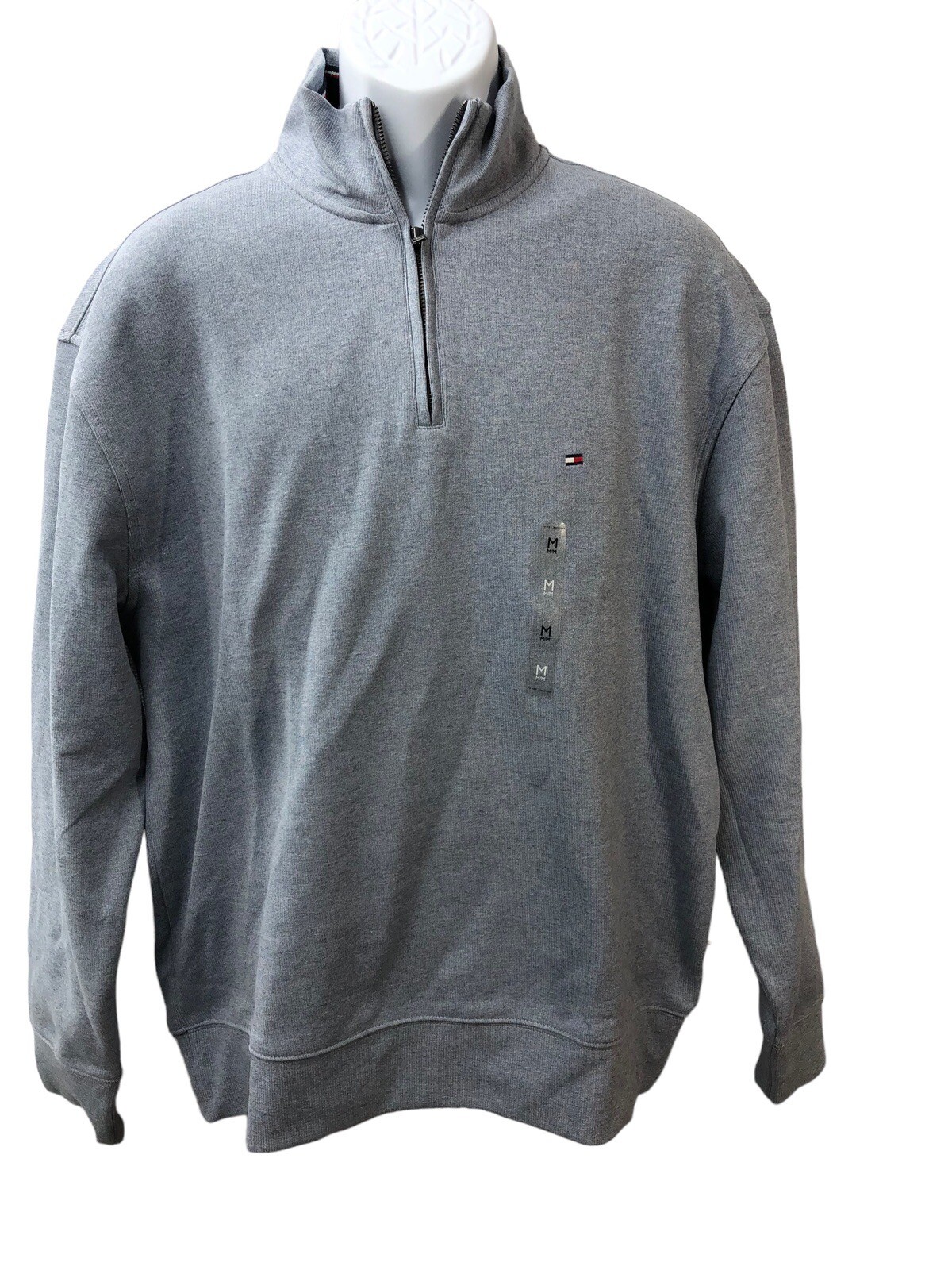 Tommy Hilfiger Pullover Mens Long-Sleeve Quarter-Zip Knit Sweatshirt Size Medium