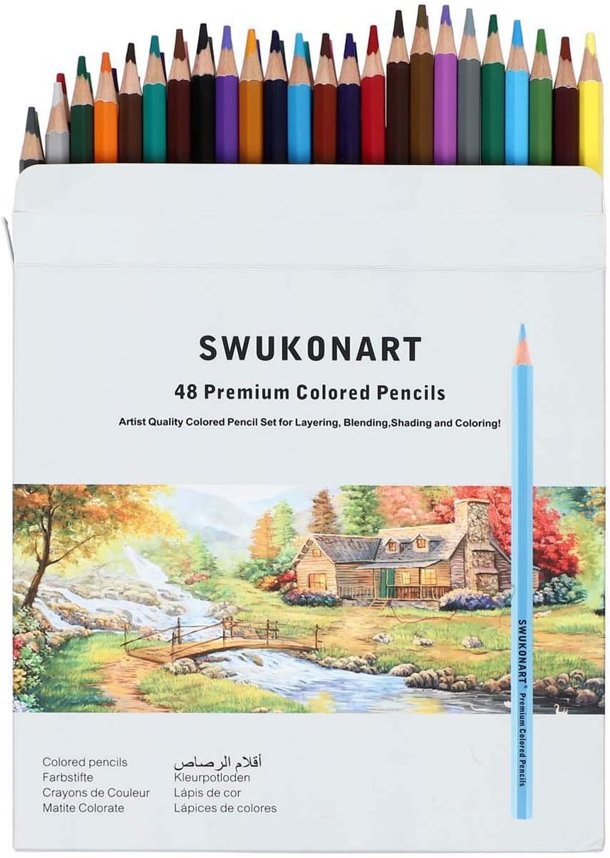 Colored Pencils Set 48 Colors 3.9Mm Premium Soft Core, Artist Quality Color Penc-image