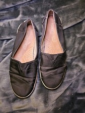 Toms 10012992 Avalon Black Canvas Slip On Casual Loafer Shoes Womens US Size 6.5