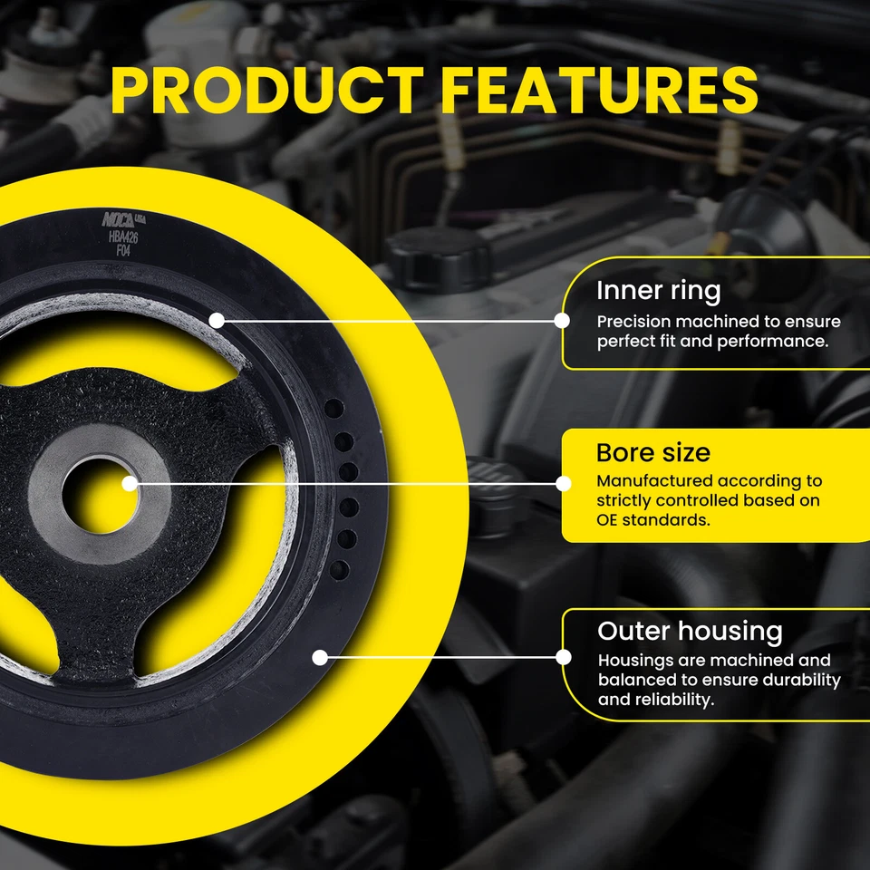 Equilibrador armónico adecuado 08-10 Chrysler Town Country 07-11 Dodge Grand Caravan Foto 3 de 4