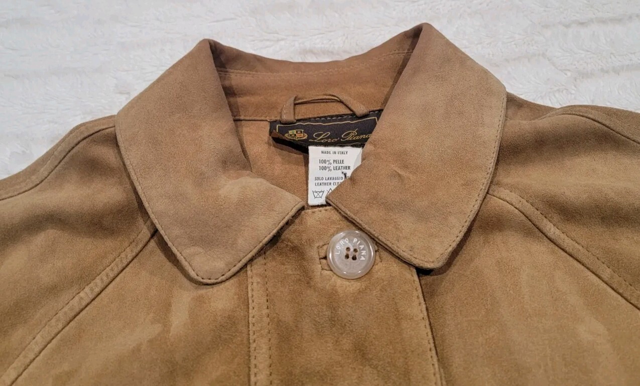 Vintage Loro Piana Suede Leather Chore Jacket Women M… Gem