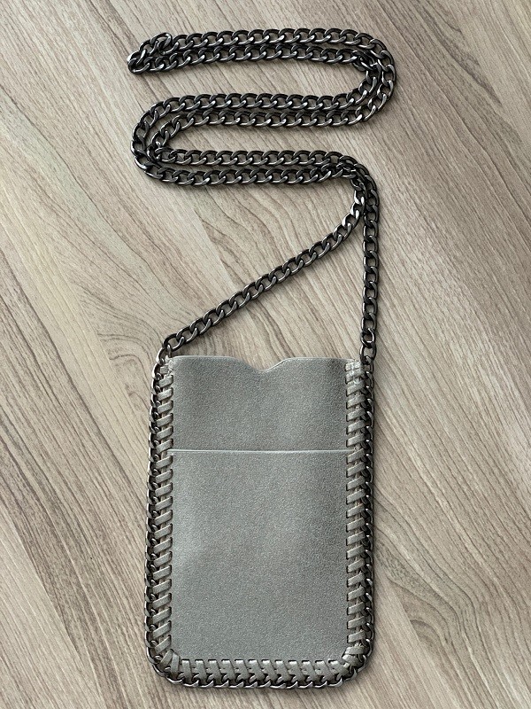 Crossbody Phone Pouch Holder Case Chain Trim Shaggy Deer Falabella