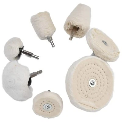 SATC 7PCS Cotton Buffing Wheel Kit for Drill Rotary Tool Aluminum Metal Polishing Pad