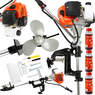 SABUIDDS 3,5 PS Außenbordmotor 49cc - 2-Takt Benzinmotor Für Schlauchboote & Fischerboote - Inkl. Zubehör