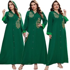 Muslim Women Hooded Abaya Long Maxi Dresses Dubai Kaftan Party Arab Robe Caftan