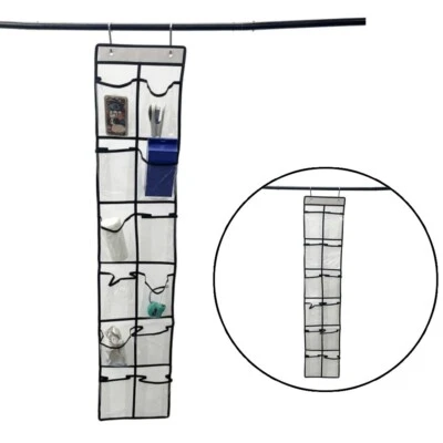 PREASION® 12 Pocket Over the Door Organizer Hanging Storage Holder Closet Storage Bag