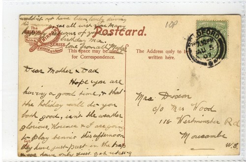 (Gd4722) Ruina de San David, madera endurecida, Bingley, Bradford 1907 - Imagen 2 de 4