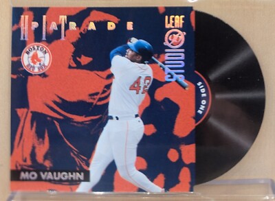 1996 Leaf Studio HIT PARADE #10 Mo Vaughn RARE DIE CUT VINYL RECORD LIKE /5000