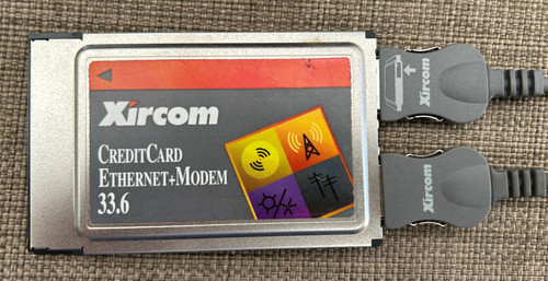 Xircon CEM33 Credit Card Ethernet+Modem 33.6 w/t Dongle Cables