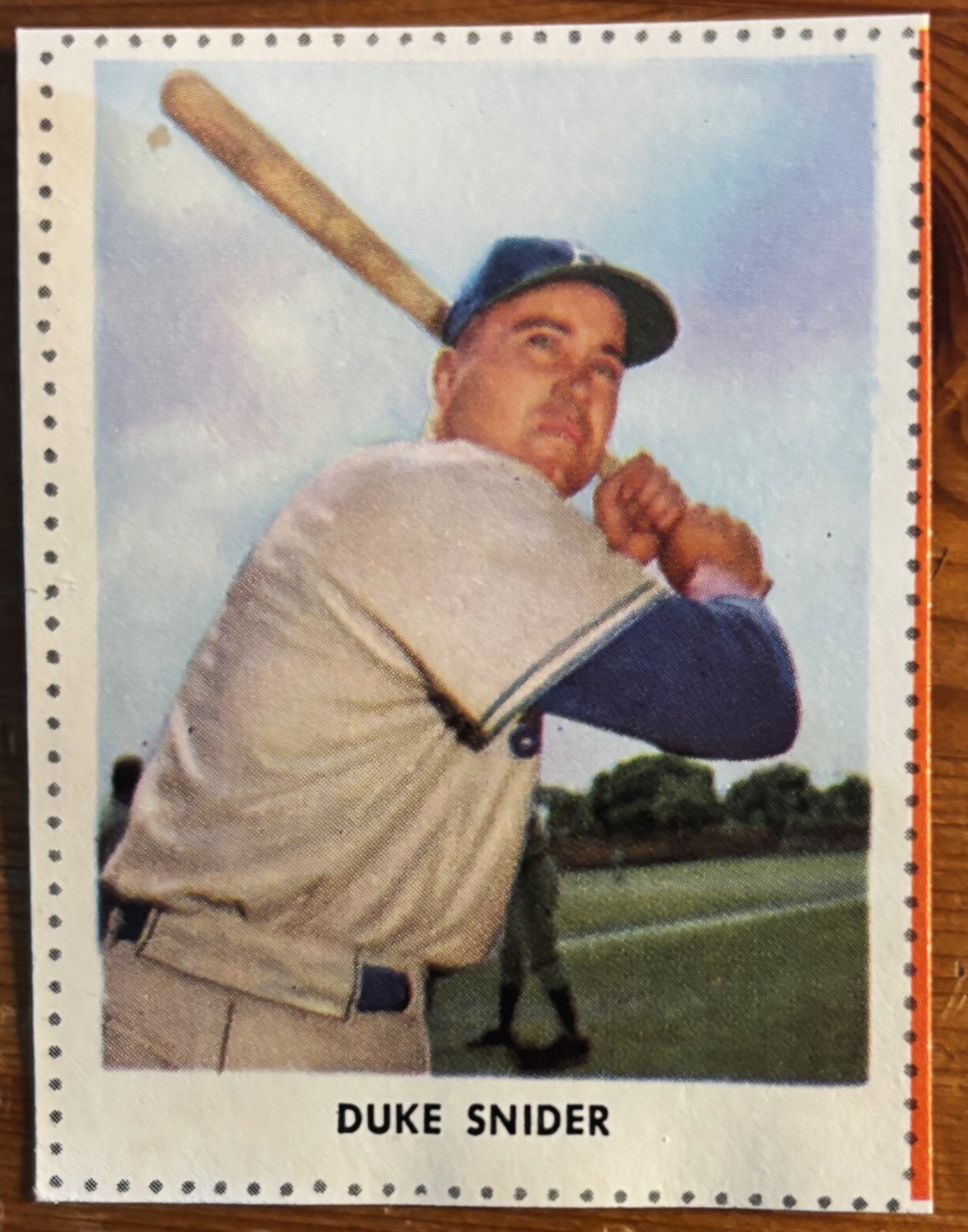 1955 Golden Stamp Duke Snider (HOF),  EX+, NICE COVER CUTOUT of DODGER GREAT!!