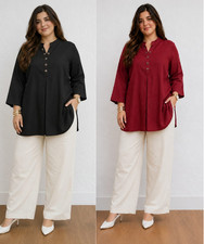 Women's Office Wear Kurti Pant Set Bollywood Designer Top Tunic Kurta Cord Set