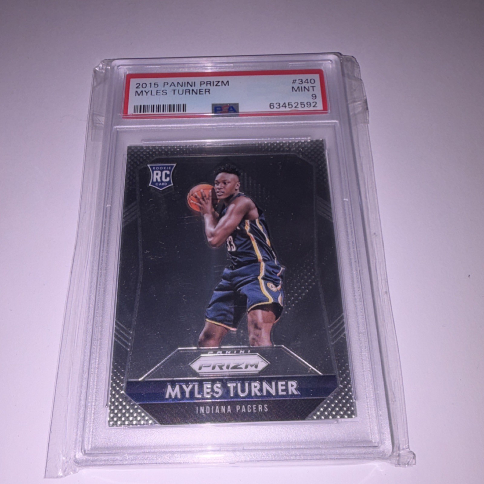 Panini 2015-16 Prizm Rookie Myles Turner #340 Indiana Pacers PSA 9 Basketball