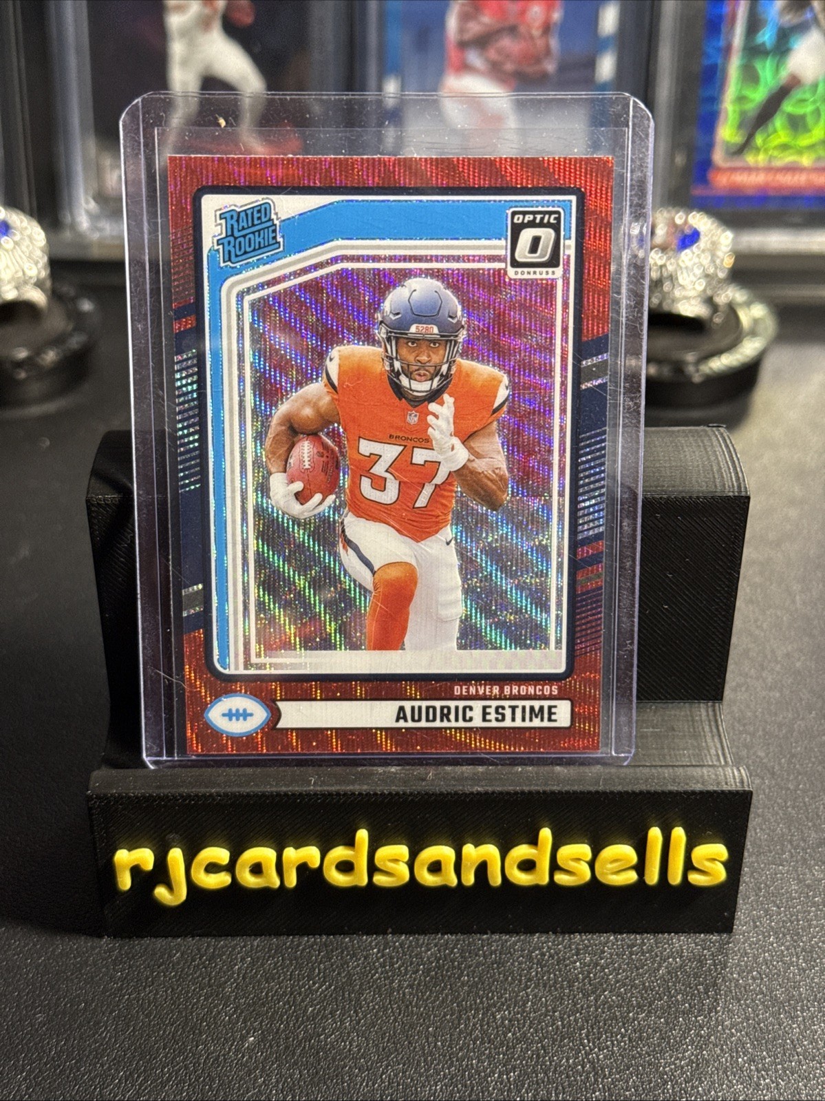 2024 Panini Donruss -Rated Rookie Audric Estime #335 Optic Preview Red Wave (RC)