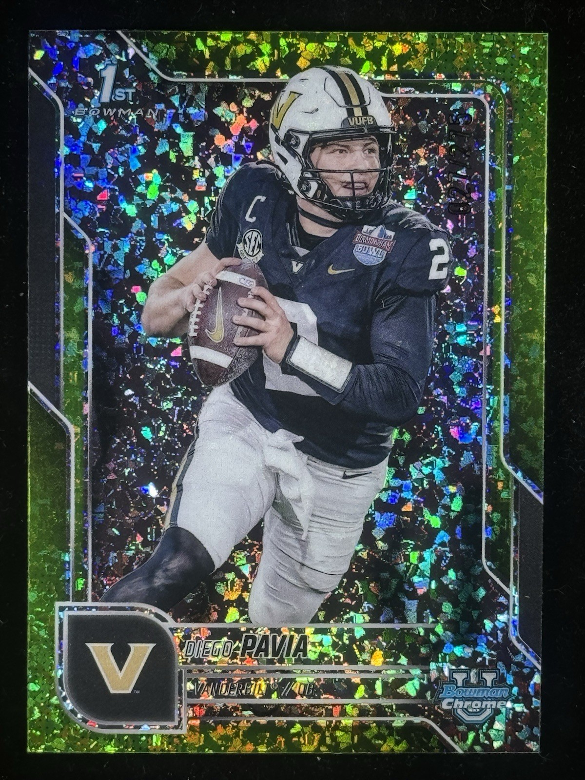 2025 1st Bowman Chrome U Diego Pavia #190 Lime Green Mini Diamonds /275