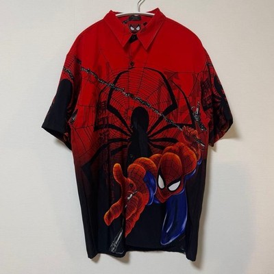 Marvel Spider-Man Aloha T-Shirt Red Short Sleeve Casual Tee Size M
