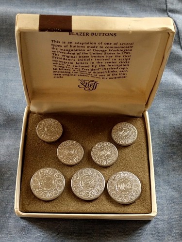 Collection Stieff Smithsonian Series Washington Inaugural Blazer Button Set