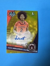 2023-24 Bowman U Chrome Basketball - Aden Holloway Yellow Auto #d/75 Alabama