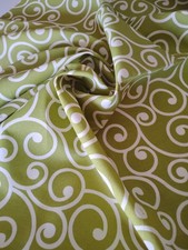 White Swirls on Green Better Homes Gardens Heavy Fabric - 1 Yard