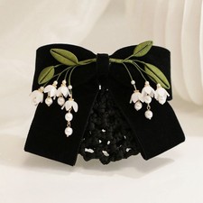 Femme Tête Fleur avec Filet Poche Nœud Cheveux Accessoires pour Vêtement Travail