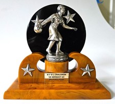 Vintage Catalin Bakelite Lucite Chrome Bowling Trophy Mid Century